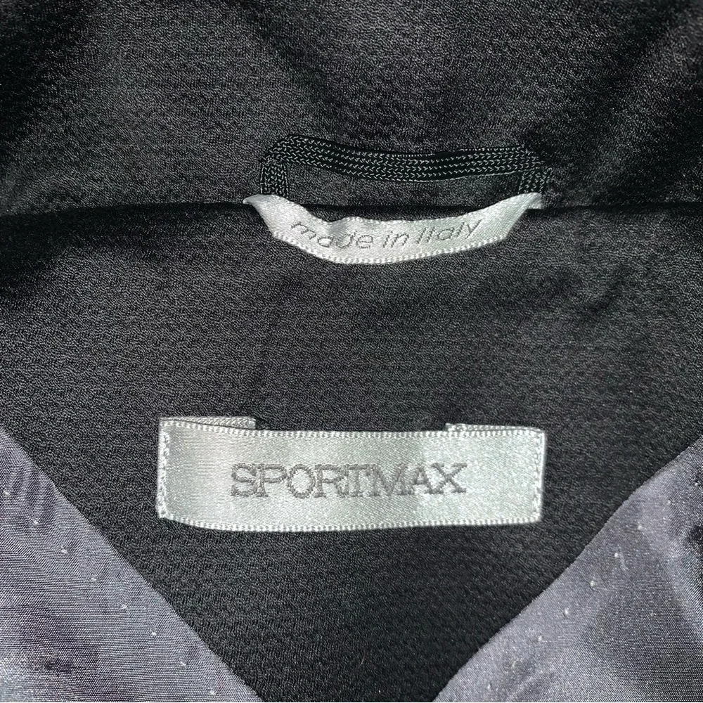 Sportmax Black Blazer Exaggerated Collar Snap Button Cotton Blend Sz 10 Jacket